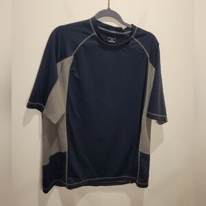 Lands End Mens Size Xl Blue/gray Short Sleeves Nylon Tshirt